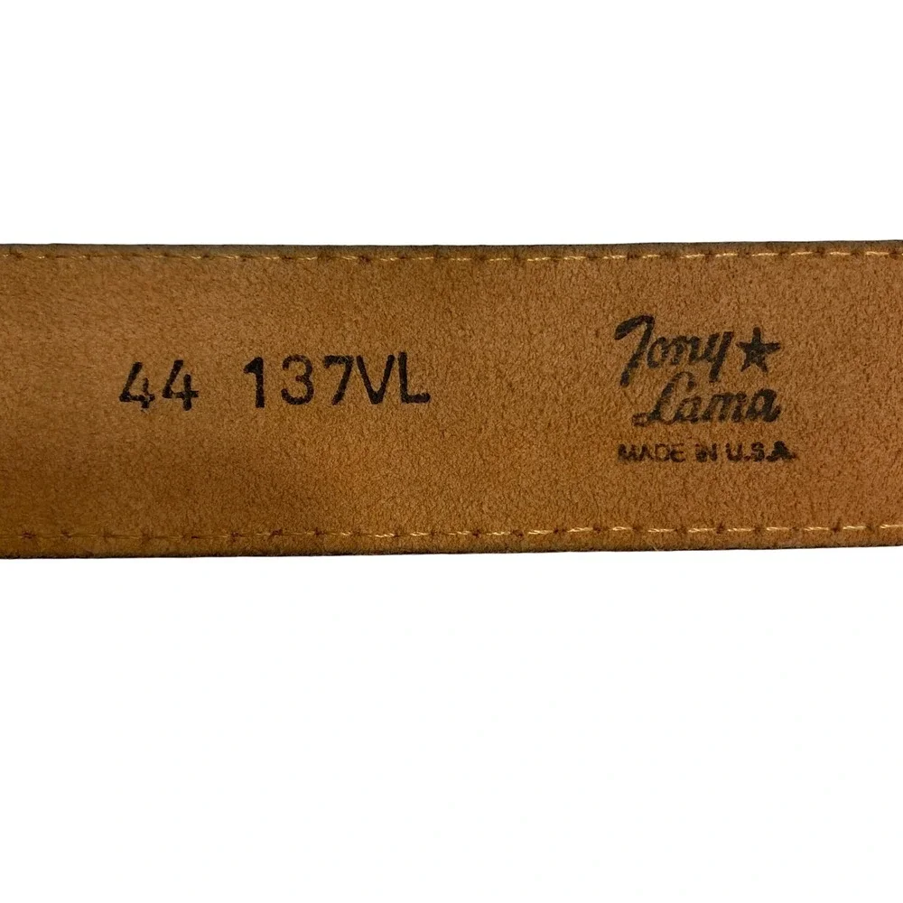 Tony Lama Men 44 Brown Full Quill Ostrich Leather Western Belt 137VL Made in USA